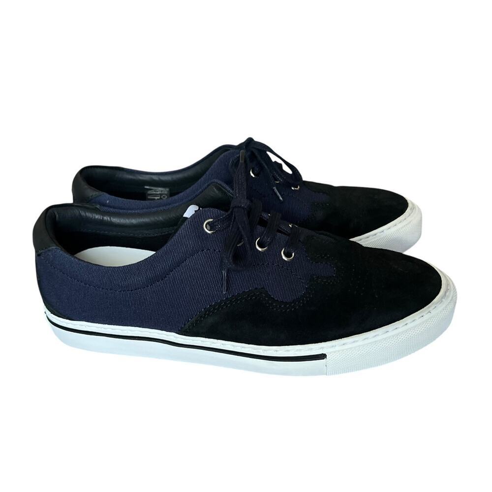 The Kooples Navy Blue Canvas Leather Sneakers Men Size 41 EU